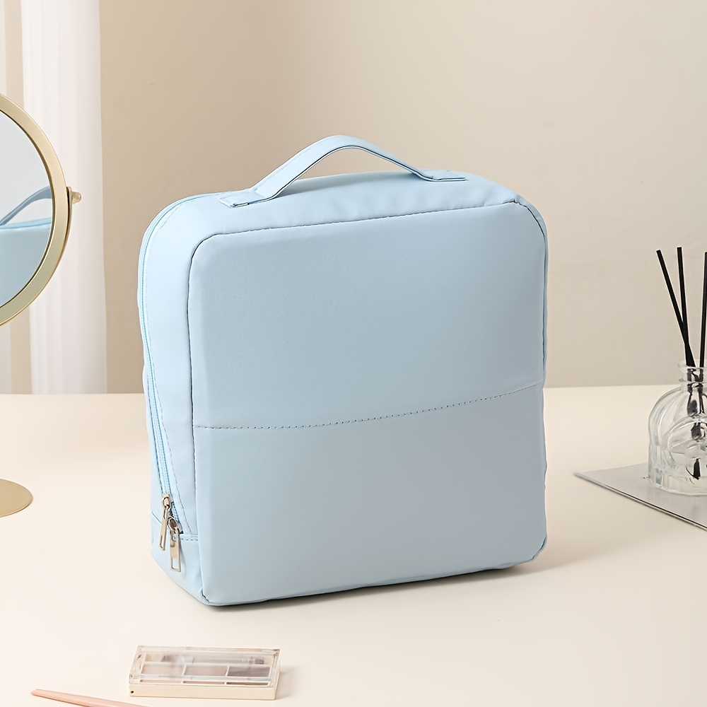 TEMU High-value Cosmetic Bag, Upright Toiletry Pouch, Portable Hand-held Large-capacity Travel And Storage Bag, Cosmetics Pouch