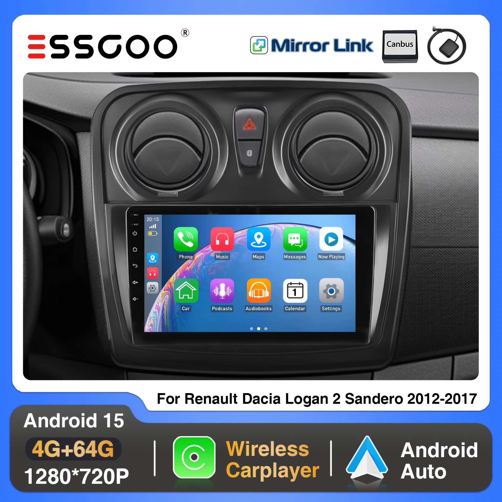 Image of Essgoo 15 4+64g Auto Radio For 2 2012-2017 (frame Included) Car Stereo 9 Inch Ips Touch Screen With , Auto, Fan Cooling/ Gps/ Wifi/ Wireless/ Fm/ Rds/ Usb/ / , Car Additions