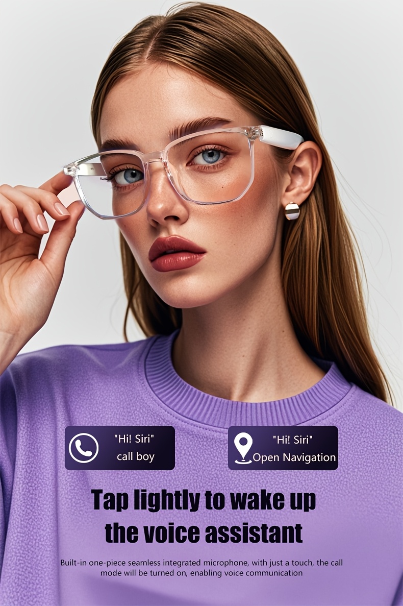 2025 wireless smart glasses auto dimming lens touch control built in microphone high resolution audio wireless rechargeable battery great for office outdoors sports driving music hands free phone ideal holiday gift Product details 5