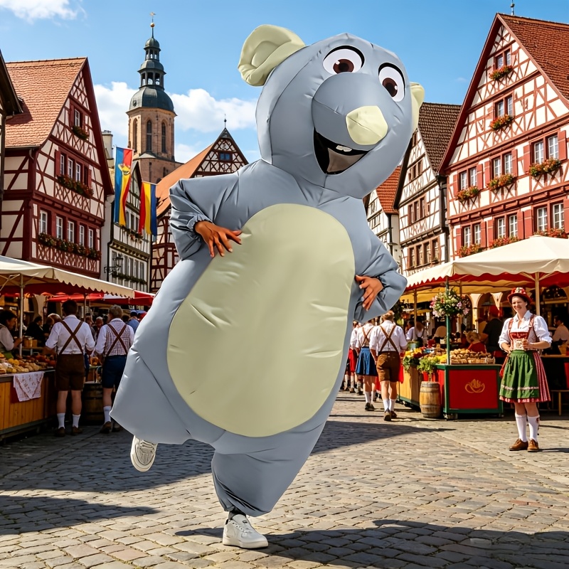 Image of [halloween, Christmas] Inflatable Mouse Costume Adult, Inflatable Costumes Women Men- Full Body Mouse Fancy Dress For Halloween, Carnival, Christmas And Event Party Costumes Blow Up Costumes