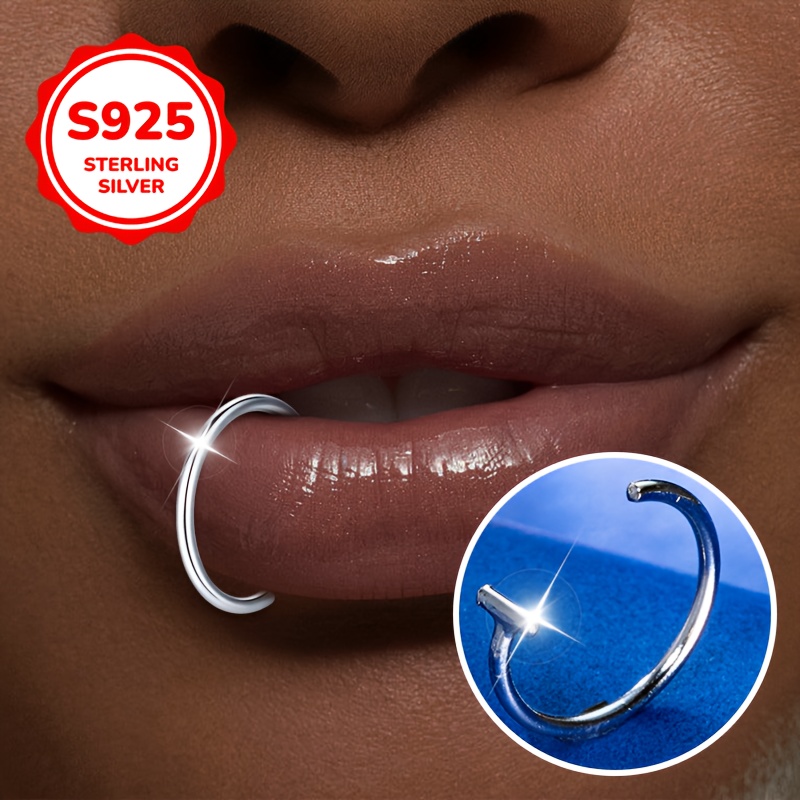 No-Piercing Lip Clip for s - Sexy + Gothic + Hoop + Minimalist + Jewelry + Y2K + High- 925 Silver, Perfect Gift for Valentine s Day, Music Festivals & Halloween
