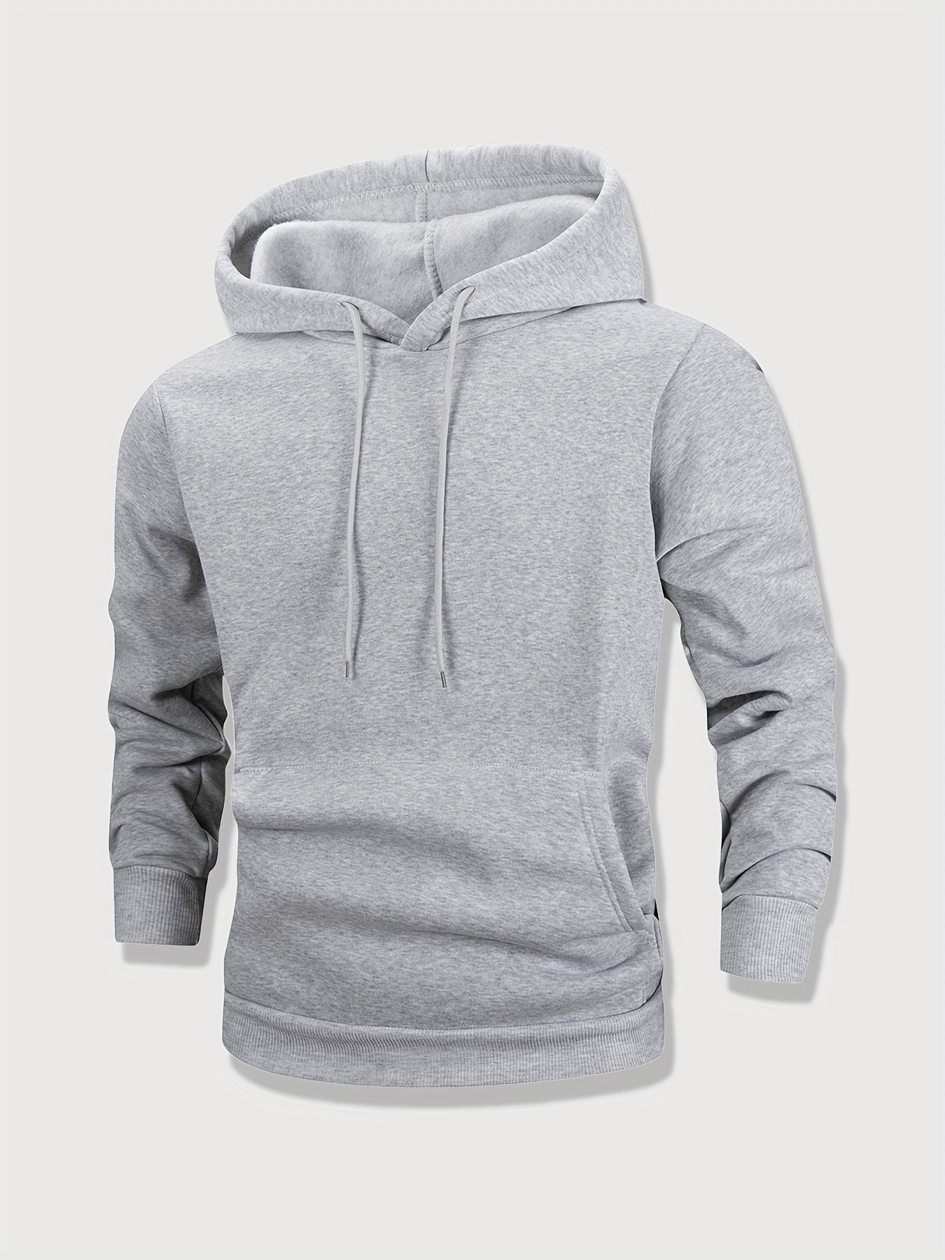 men's fashion solid color hoodies polyester casual hooded Temu