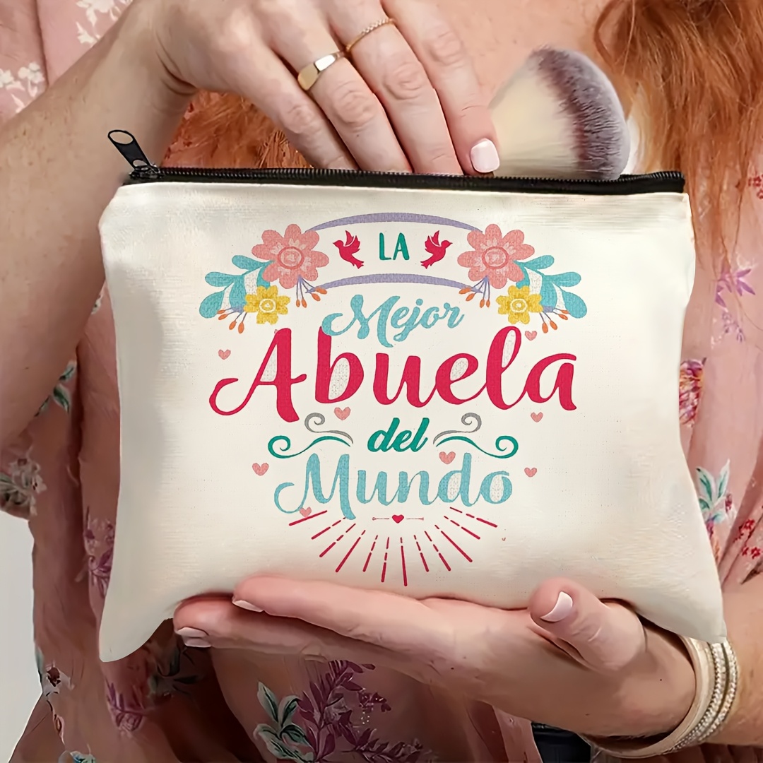 TEMU 1pc, I Love You Grandma Makeup Bag, The Best Grandma Makeup Bag, Idea For Grandma , Cosmetics Storage Bag, Portable Toiletries Storage Bag,