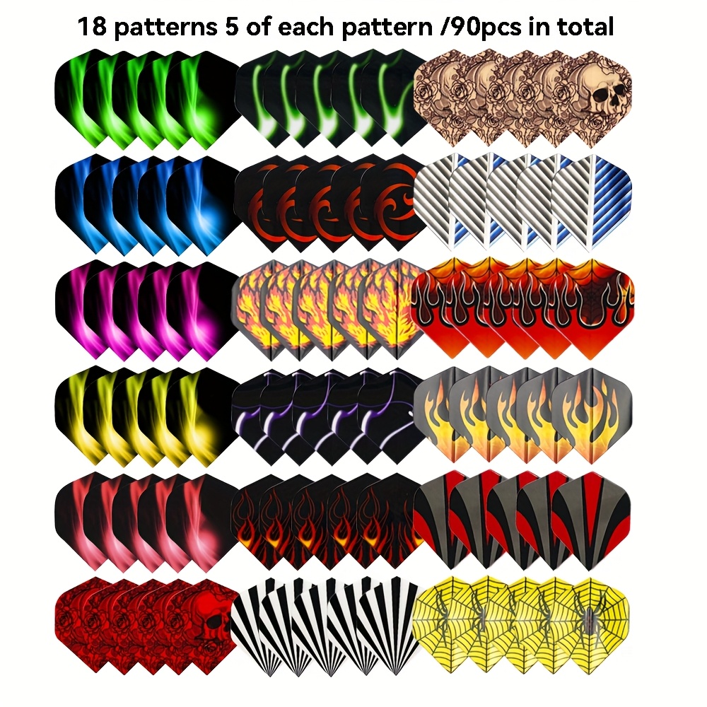 Assortiment van 90 dartflights