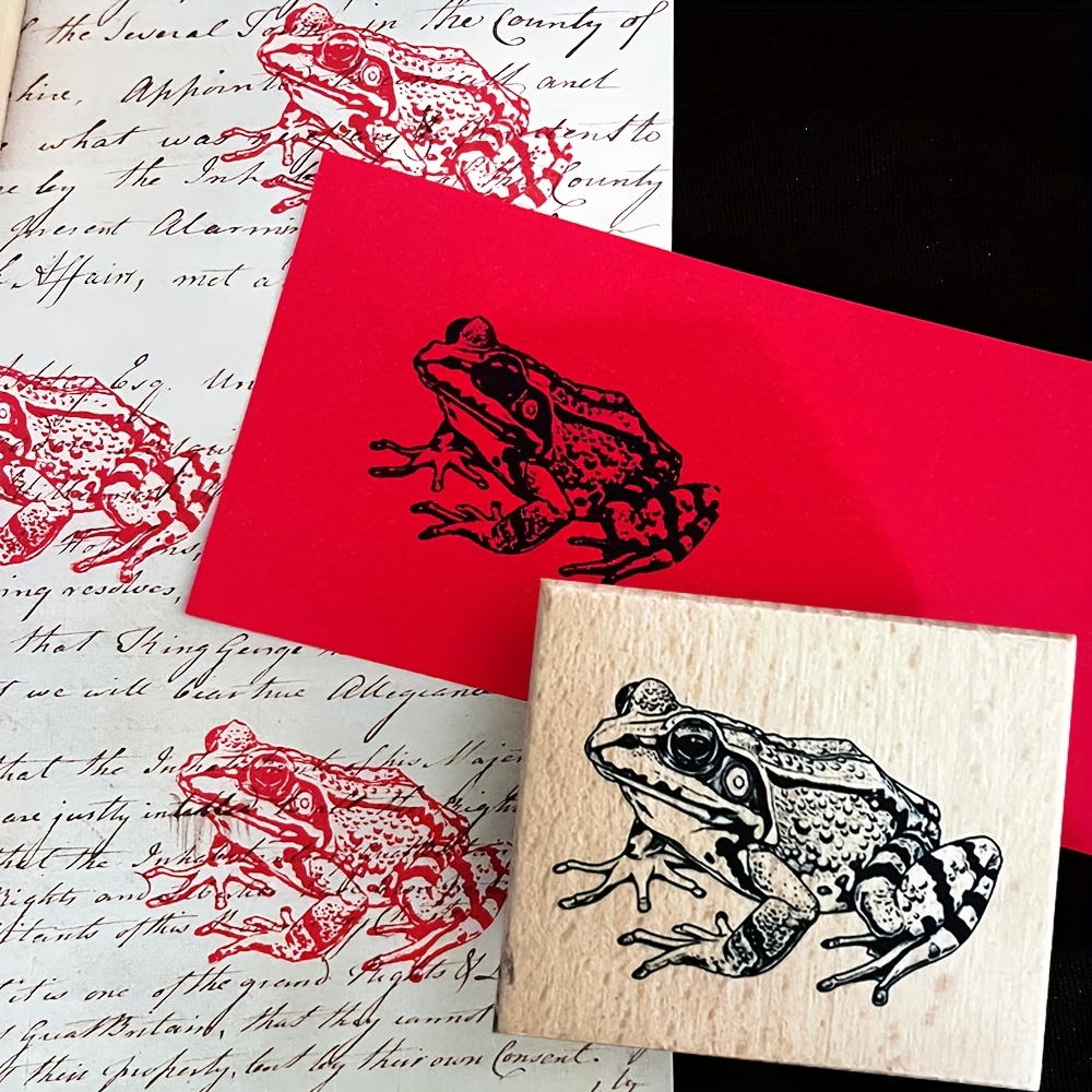 Large Wooden Frog Stamp, Suitable For Diy Handmade Books, Journals, And Drawings
