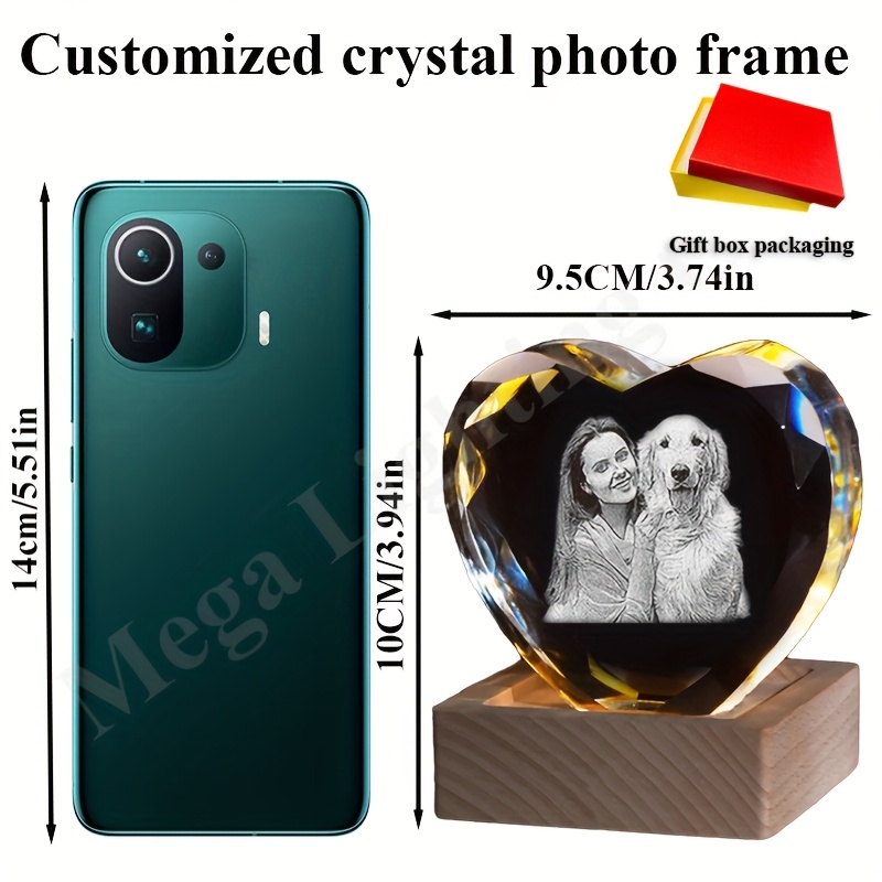Personalized LED Night Light Featuring a Crystal Photo