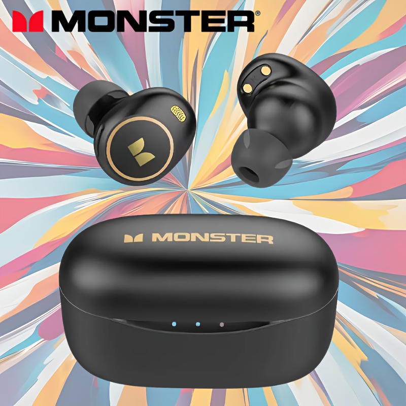 TEMU Monster True Wireless Earbuds | Usb-c Fast Charging Case, Smart Touch Control, Cvc8.0 Noise Reduction Mic, For Gym And