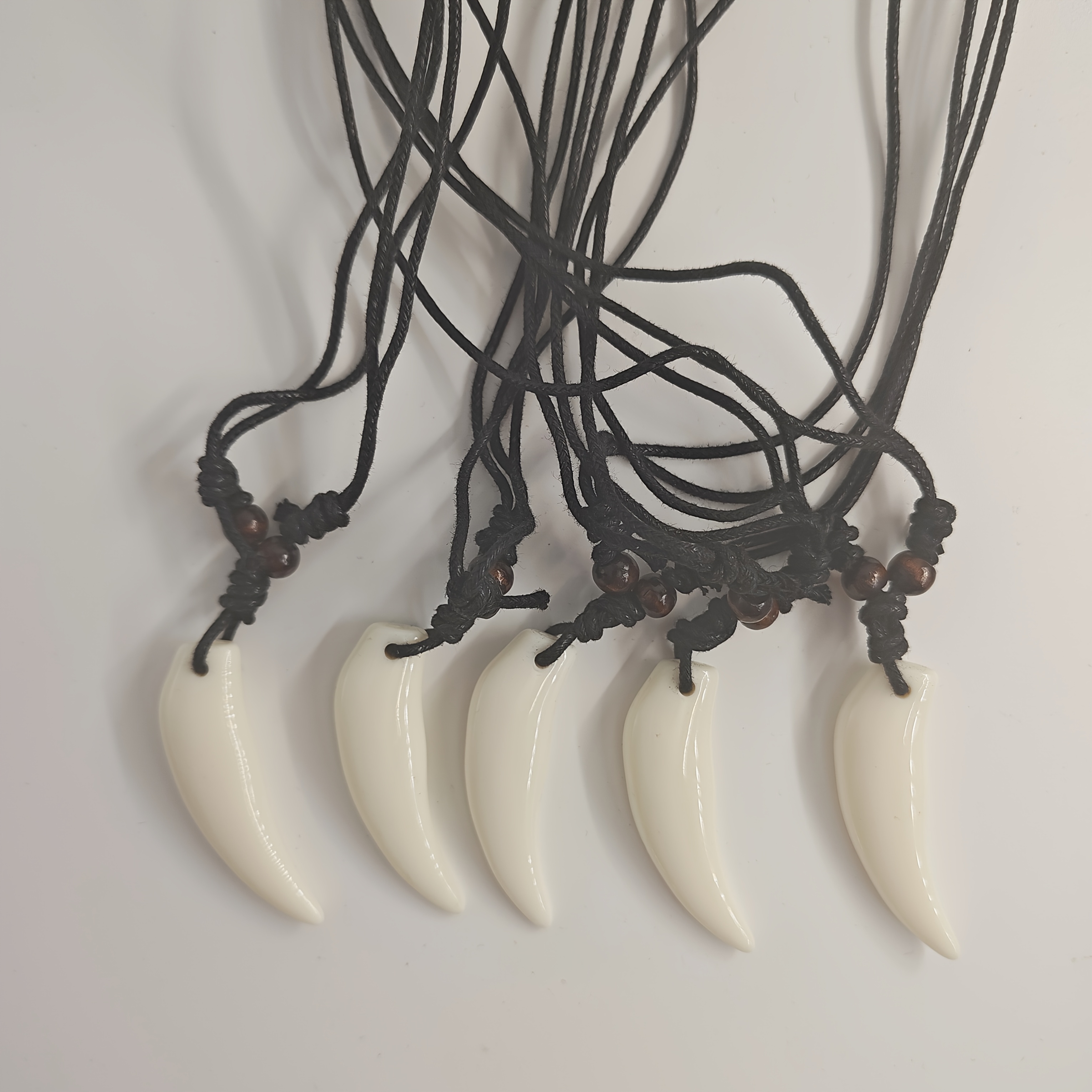 2pcs Vintage Wolf Tooth Necklace Set, Ethnic Style Gift