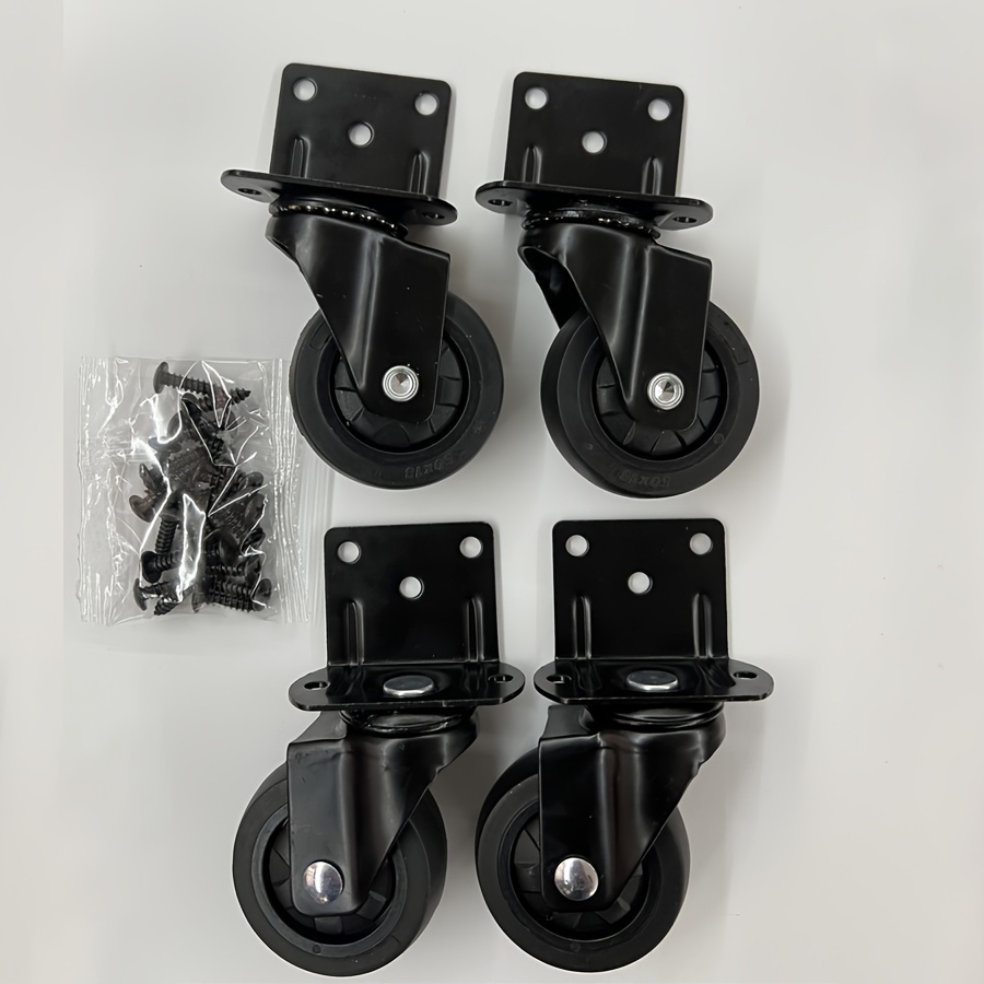 TEMU 4pcs Set, Side Mount Swivel Caster Wheels 2 Inch L-shaped Small Rubber Wheels Pack Of 4, Ball Bearing 360 Degree Plate Rotation Casters 600lbs,