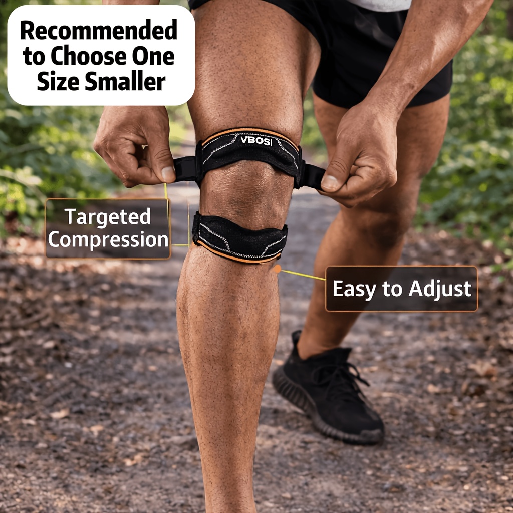 TEMU ( Size Larger) 1pc Elastic Knee Strap Brace With Dual Band Support And Design For Fitness Workout Outdoor Activities And Daily Use