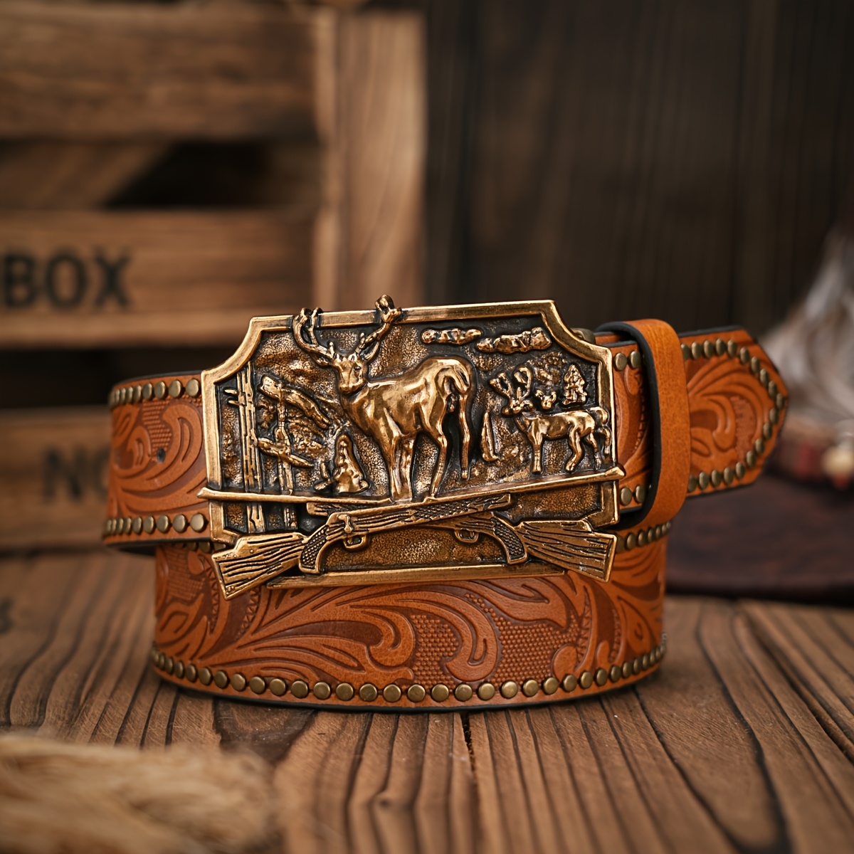 men women western cowboy faux leather belts vintage belt - Temu display picture 3
