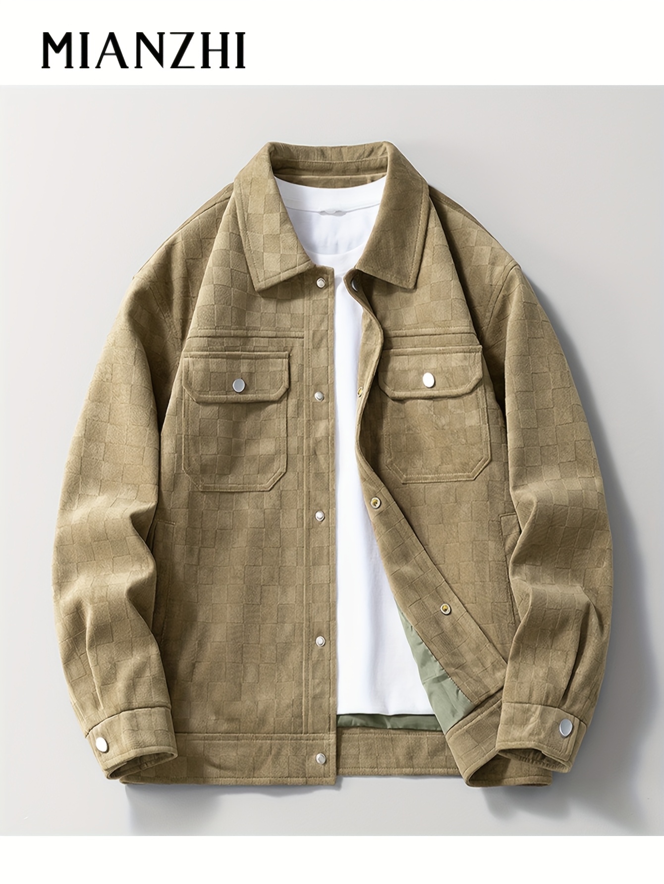 mens casual print polyester jacket stylish   collar button up loose fit for   ideal st patricks day ramadan eid gift versatile workwear jacket for men