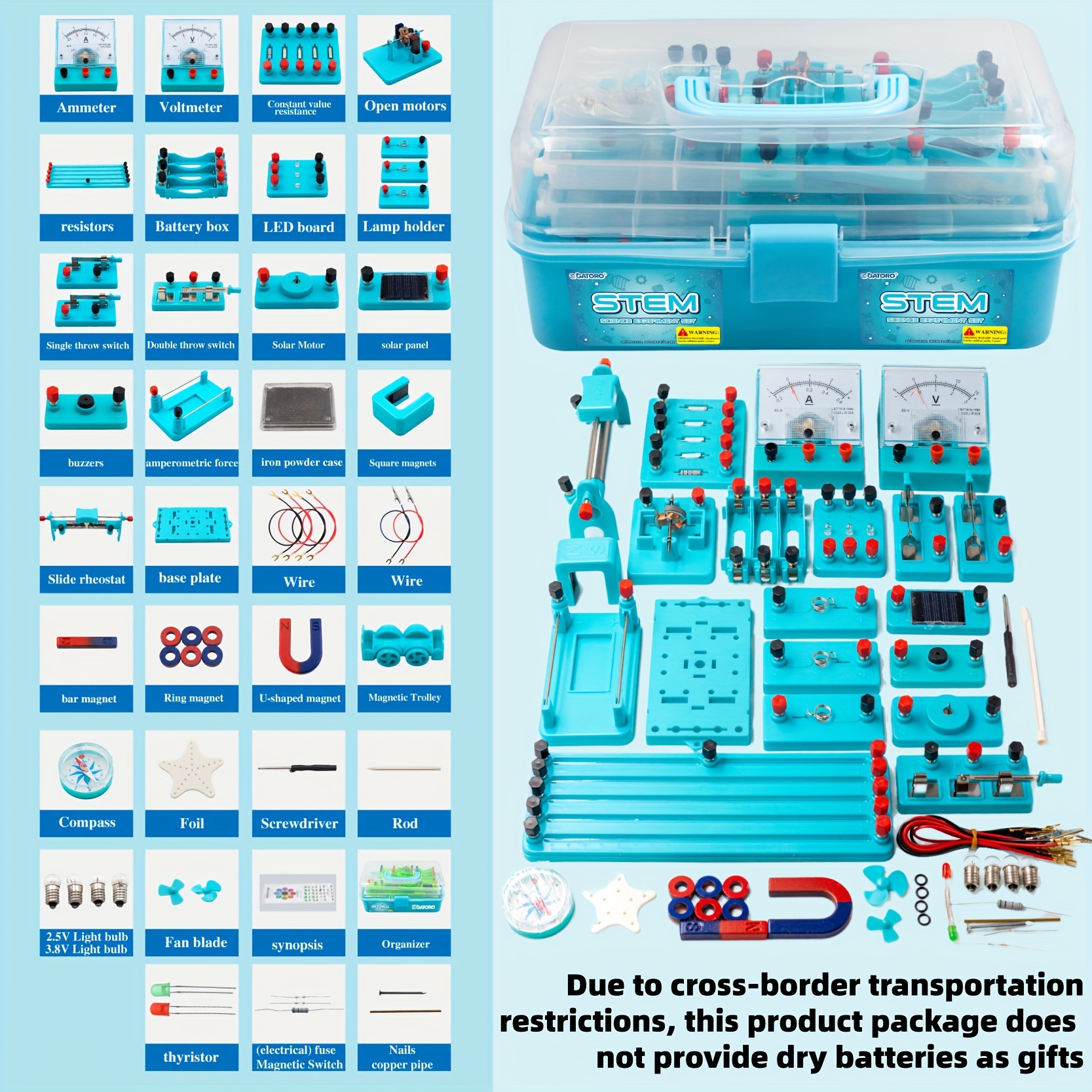 ערכת ניסויים מדעיים stem מהדורה מובחרת - קופסת ניסויים פיזיקליים וחשמליים 3 שכבות עם 100+ כלי מעבדה, 100+ ניסויים, 100+ פעילויות, ערכות מדעיות עבור, ערכת מדע חינוכית, ערכת מדע עמידה פרטי מוצר 5