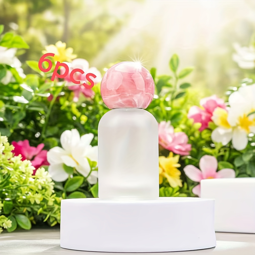 E-shop 6er-Set 30ml mattierte, nachfüllbare Parfümflaschen mit Schraubverschluss im Labor-Stil mit Marmor-Optik, wiederverwendbar zum Umfüllen von