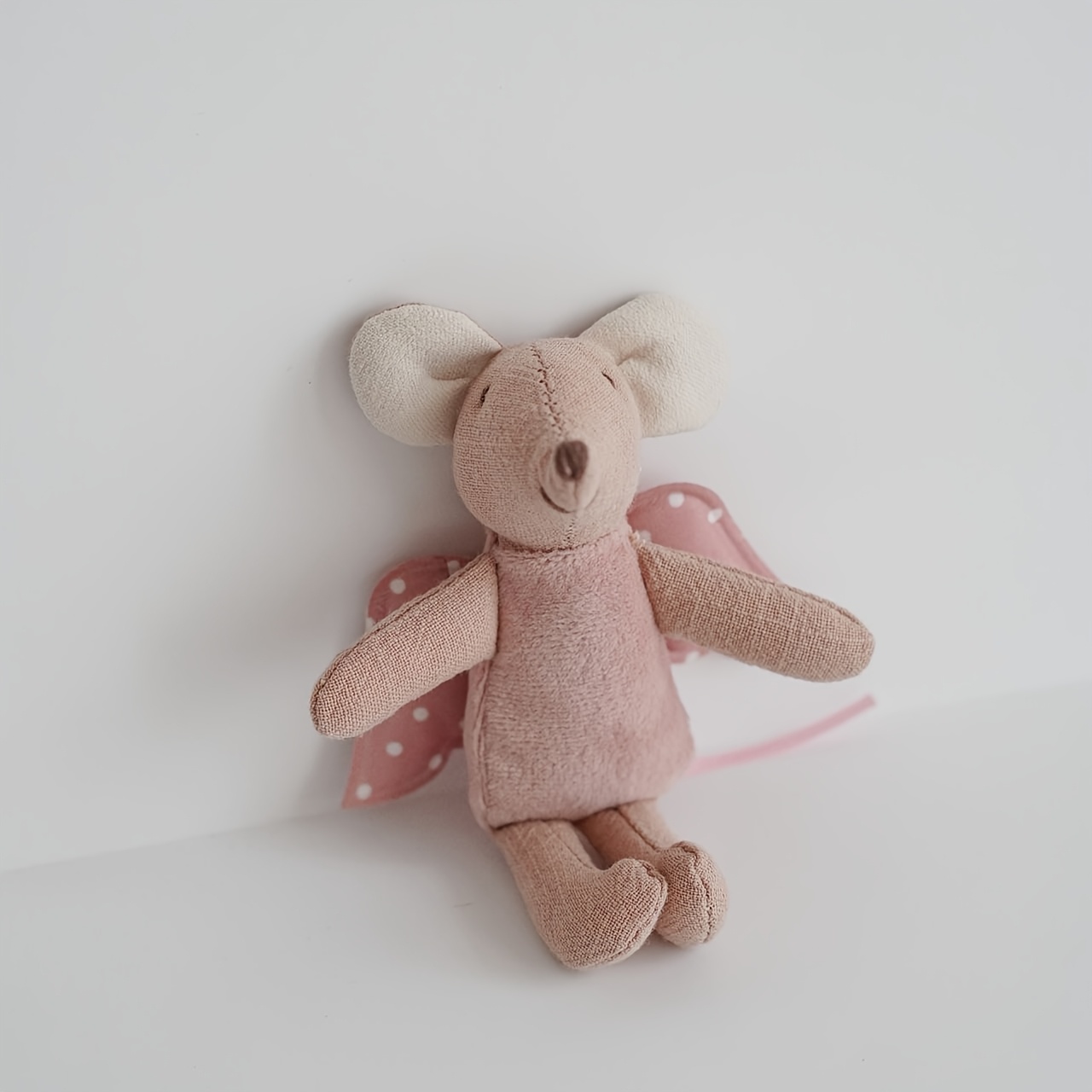 Image of Nordic Style Fabric Mouse Doll, Thumb Puppet Toy, Cute Mouse With Wings, Zodiac Gift, Birthday Gift, Plush Decoration, Animal Figurine, Christmas And Halloween Presents