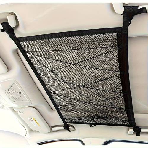 durable and adjustable double layer mesh roof storage bag with secure straps designed for suvs trucks and camping vehicles to install compatible with most ideal for heavy and travel organization