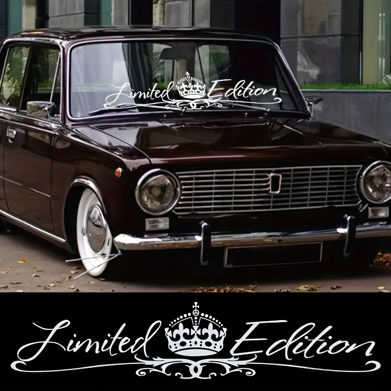 

1pc Large Size Limited Edition Royal Crown Pattern Car Front And Rear Windshield Sticker