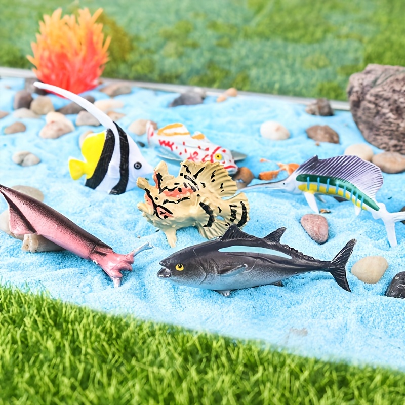 12pcs Deep Sea Fish Set Tropical Fish Set Marine Animal Models