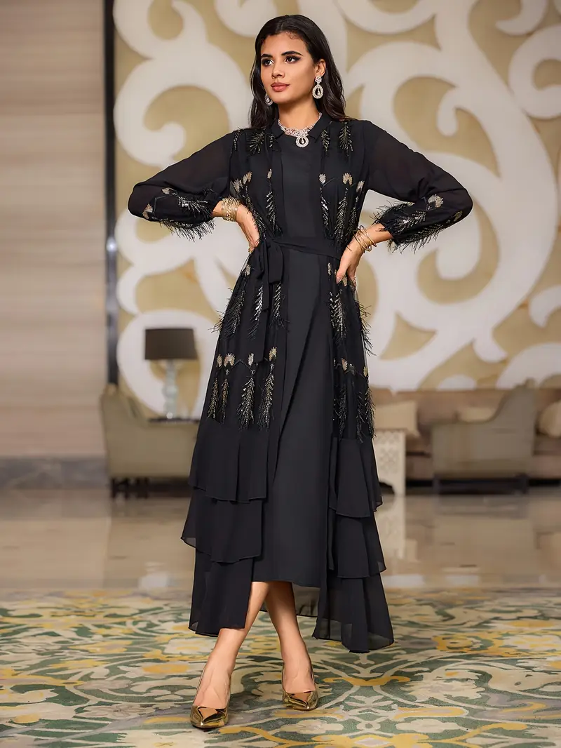 2025 style black elegant sequin embroidered - Temu Oman 2025 style black elegant sequin embroidered - Temu Oman