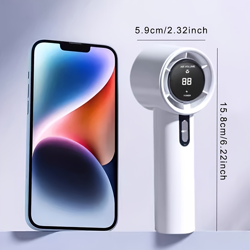 1pc Ultra-Portable 13000rpm Handheld Cooling Fan - 100-Speed Adjustable, 20?C Cooling, USB Rechargeable with Long Battery Life, 36V Safe Operation for Home, Office, Travel, Portable Fan, Sleek Design, Durable Construction