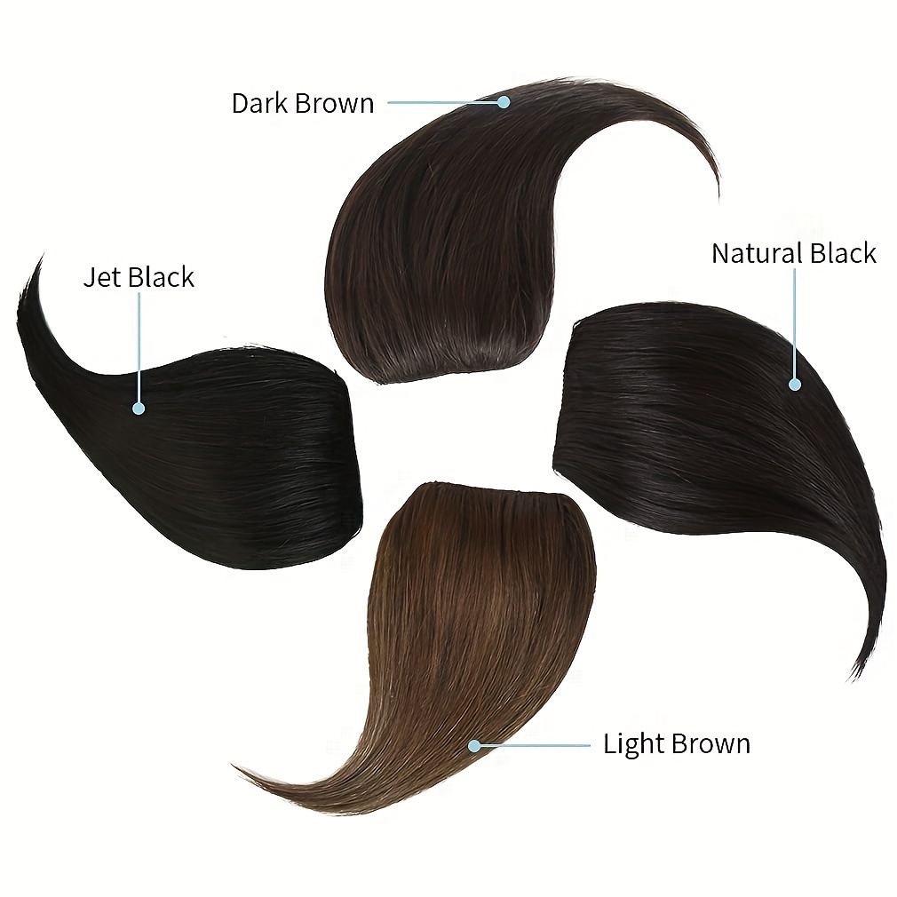 womens   clip     bangs extension thick natural looking fringe synthetic straight hair suitable for all   details 0