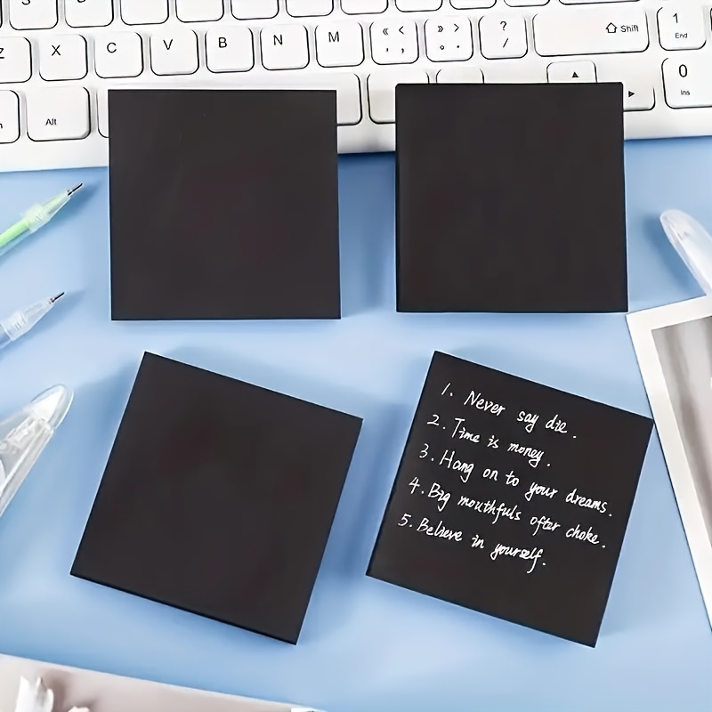 

50pcs, Pure Black Sticky Notes, Black Sticky Notes 3x3 Inches, Suitable For Home, School, Parties, Festivals, Office Supplies