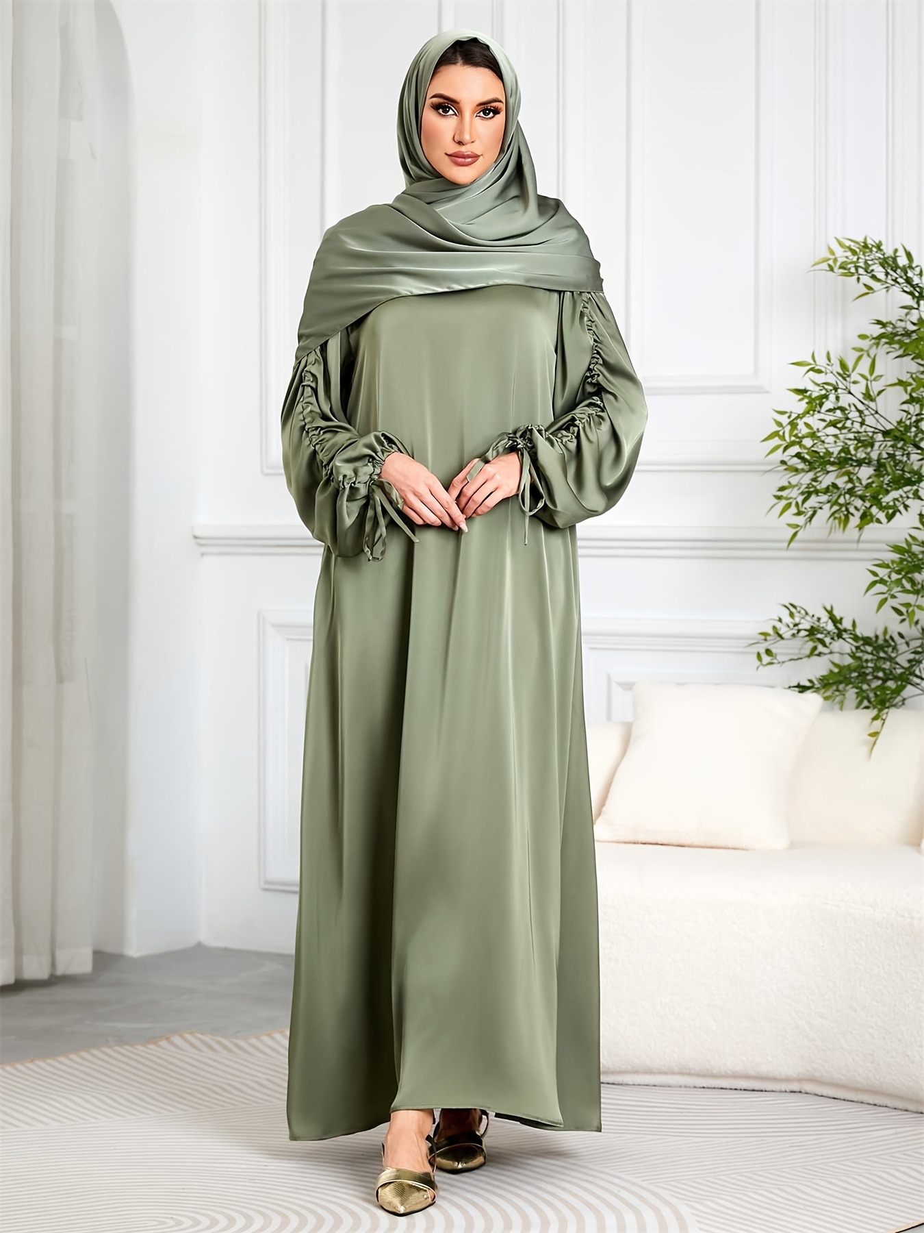 sachin and babi light blue dress Elegant Black Abaya with Embroidered Details