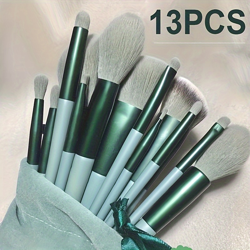 

13pcs Professional Makeup Brush Set For Women - Soft Nylon Bristles, Oval Brushes For Eyeshadow, Foundation & Blush - Fragrance-free, Types, Abs Handle - Perfect Gift For Beginners