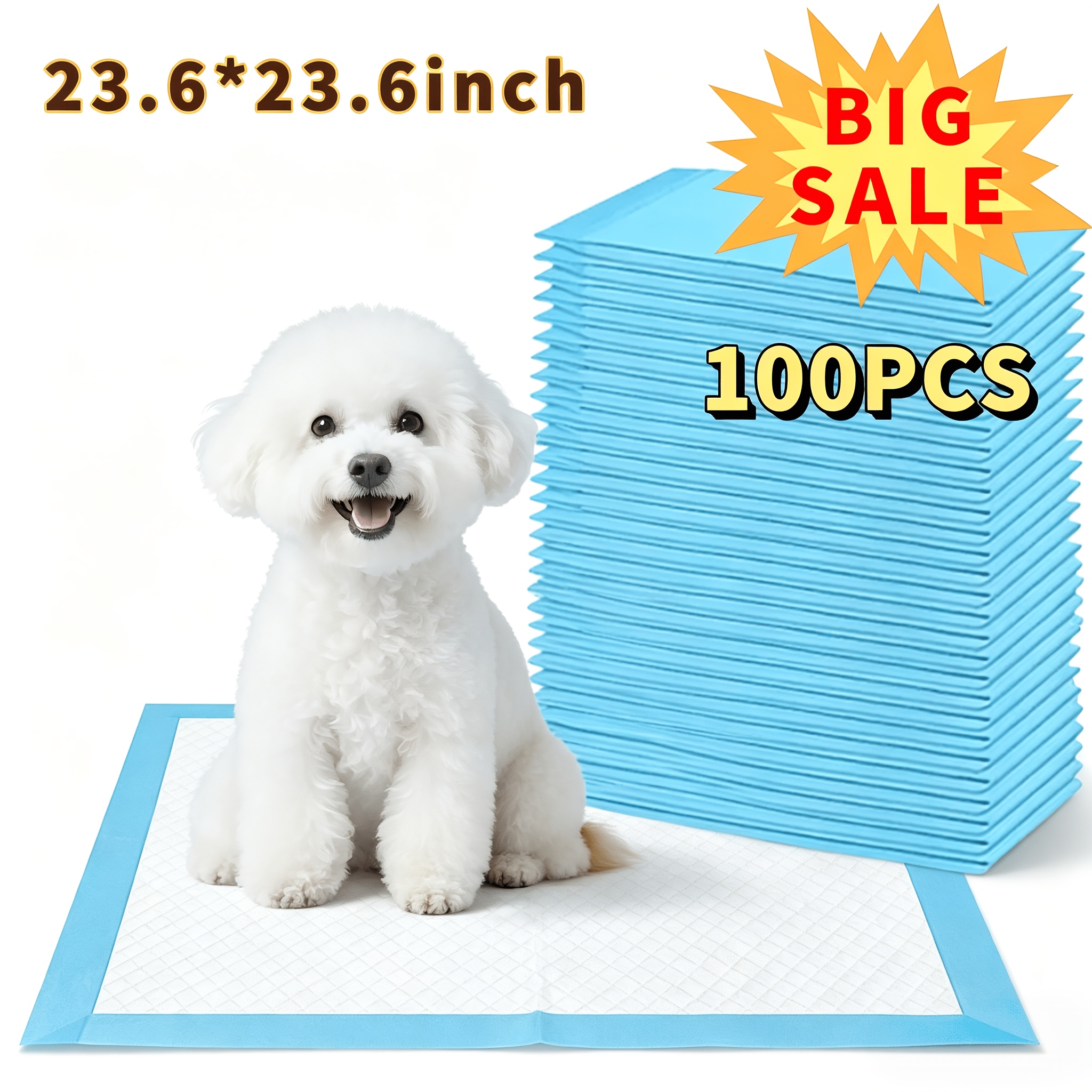 TEMU Extra Large 24"x24" Super Absorbent & Leak-free Disposable Dog Pee Pads - Puppy Potty Training, Indoor/outdoor Pet Pads With , Ideal For Dogs &