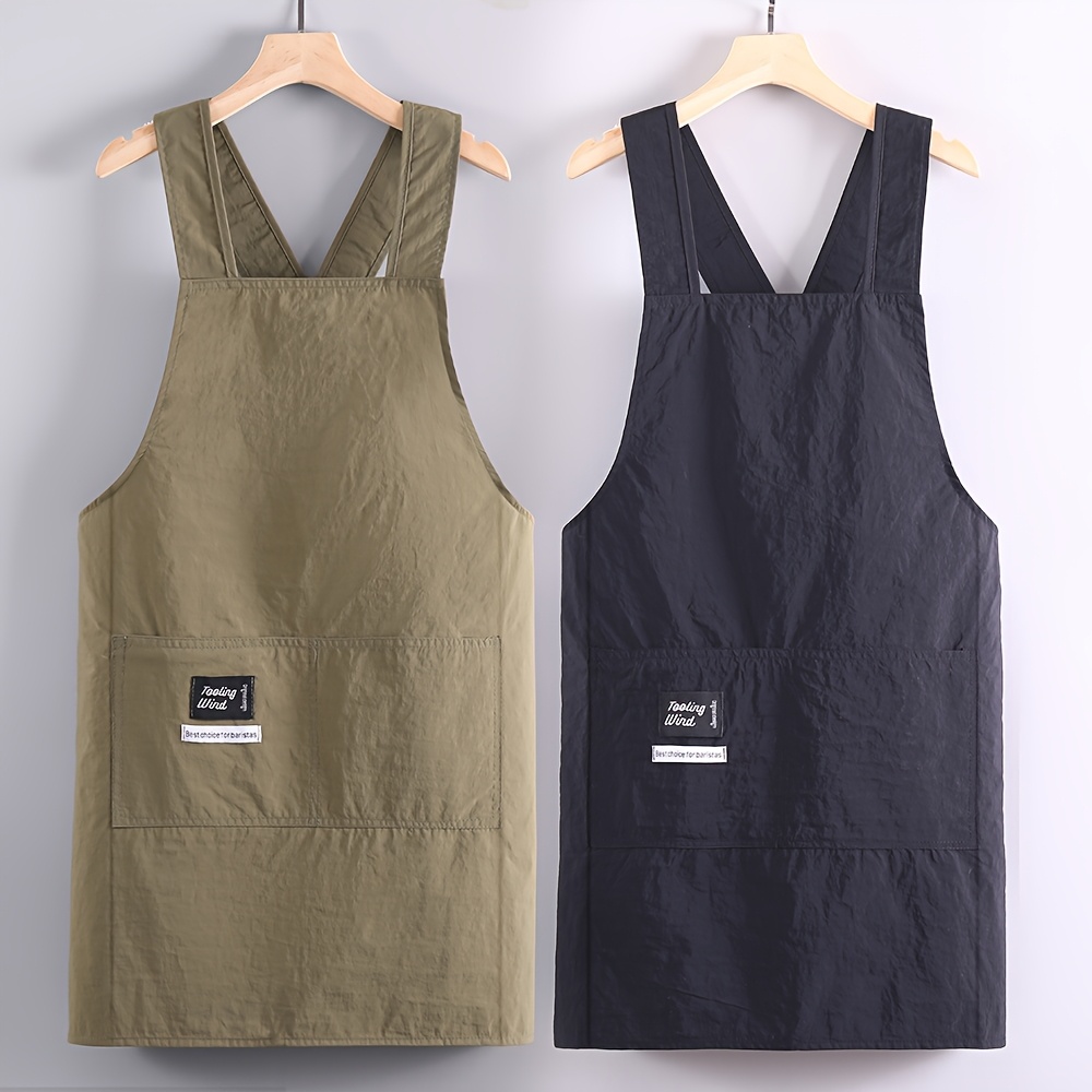 

Solid Color Polyester Apron, /m² Woven Fabric, Waterproof & Oil-resistant, Sleeveless Design For Kitchen Cooking & Food Service Use