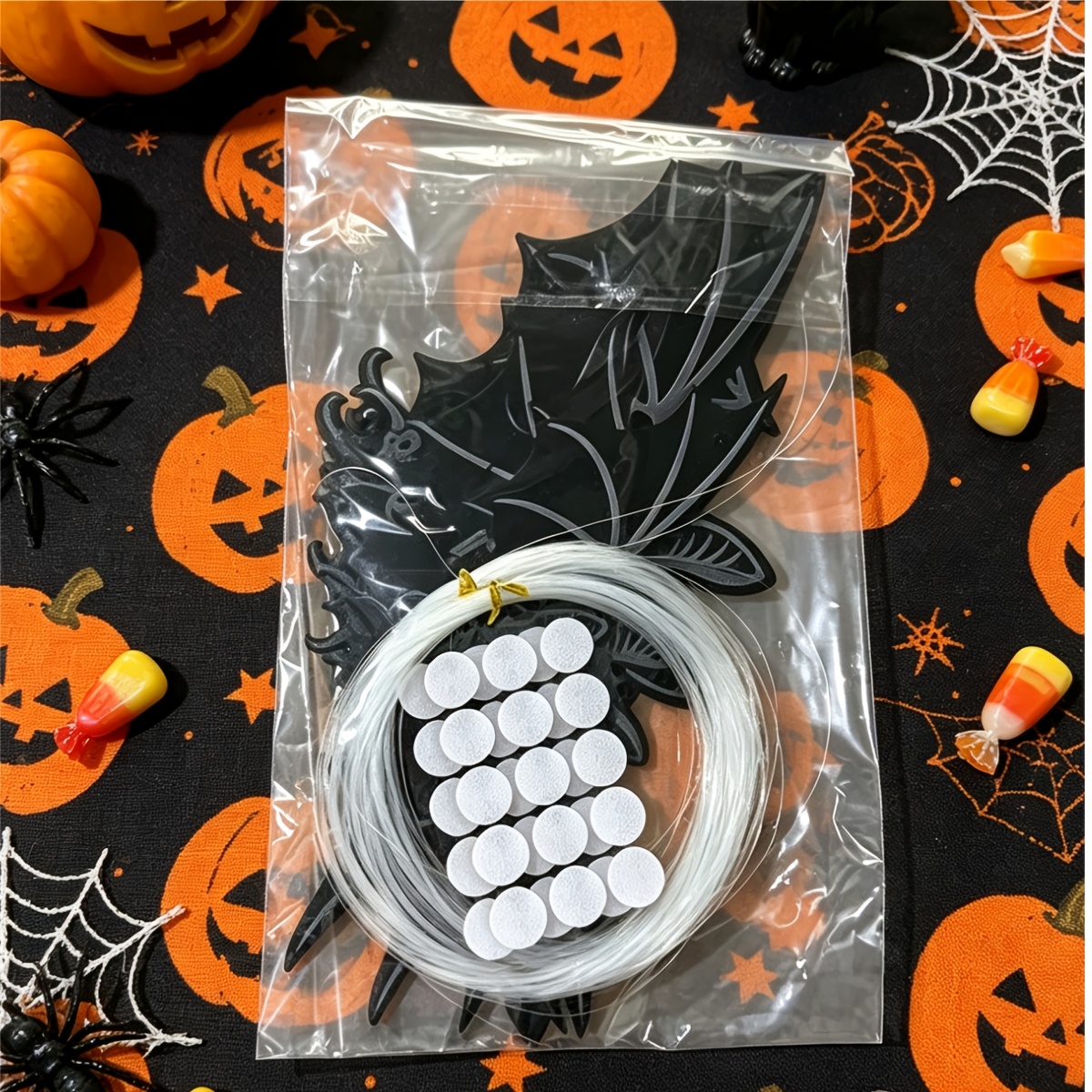 Image of Halloween Bat Hanging Decoration With Fishing Line And, Horror Atmosphere Div Decor Item, Yard Porch Door Window Outdoor Party Holiday Atmosphere Ornament