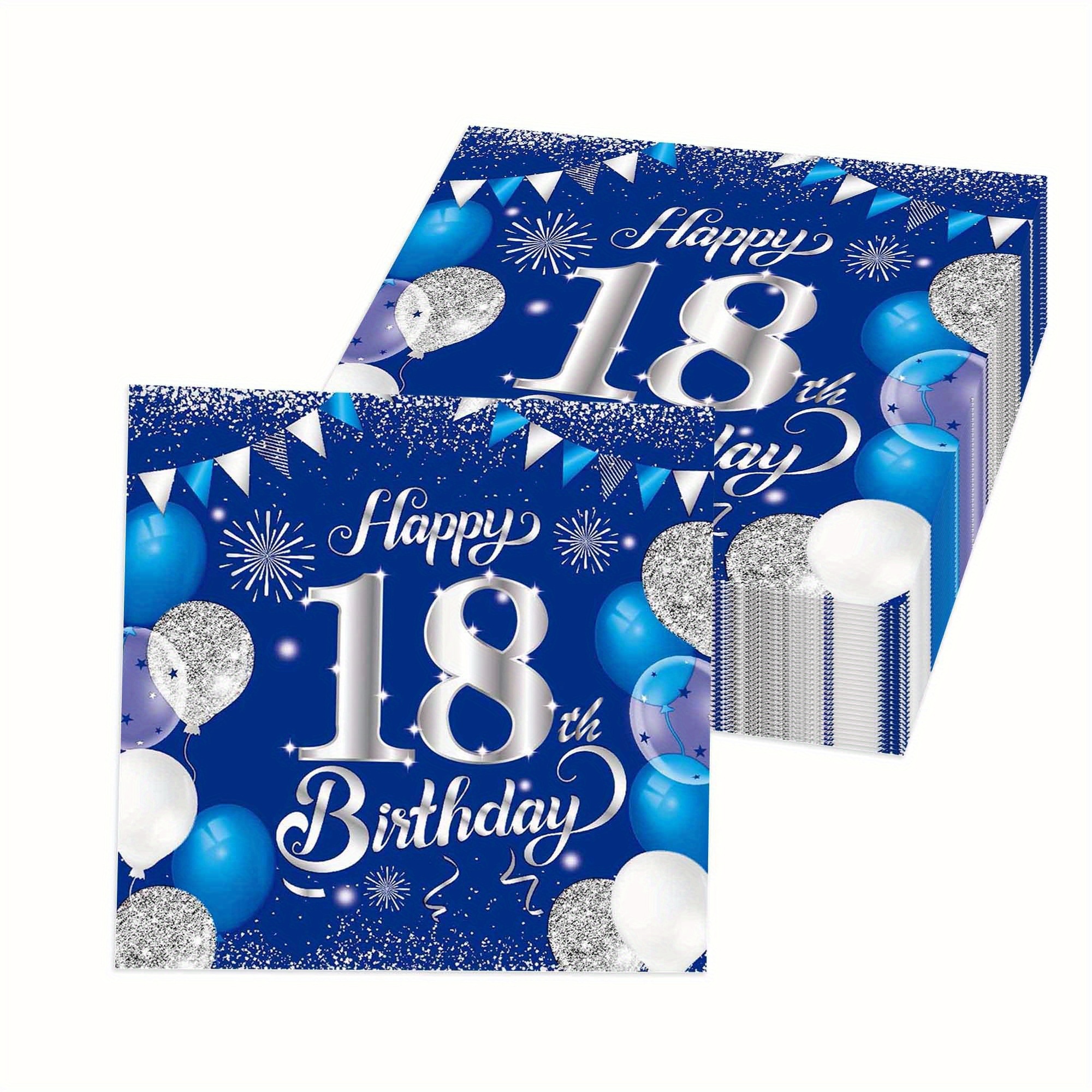 40 Tovaglioli Di Carta Decorativi Per 60° Compleanno - Tema Nero E Oro Con Scritta "Happy Birthday"