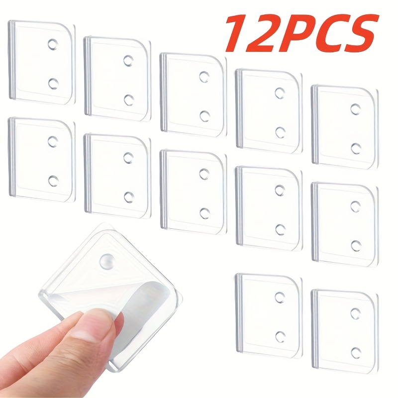 12pcs Windproof Curtain Clips, High Quality Shower Curtain Clips - Transparent Plastic Bathroom Accessories For Fastening Curtain Tiebacks With Eyelets, Abs Resin Fastening Clips