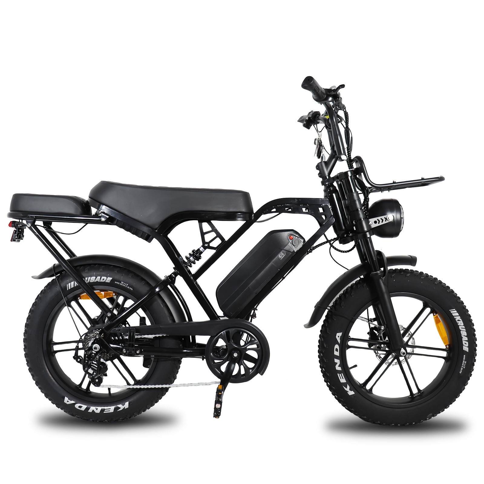 TEMU V20 Upgraded X80max Ebike, 20-inch Fat Tires, 200w Brushless Motor, 48v15ah Removable Lithium Battery, 50-60km Range, 15mph/ Speed, Hydraulic