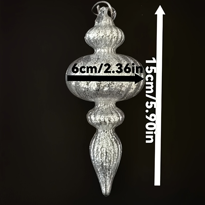Image of 2pcs Per Set. Internally Filled With Crushed Silvery Powder, Christmas Glass Decorative Pendants, Christmas Ornaments, Glass Hanging Ornaments, Christmas, Christmas Gifts
