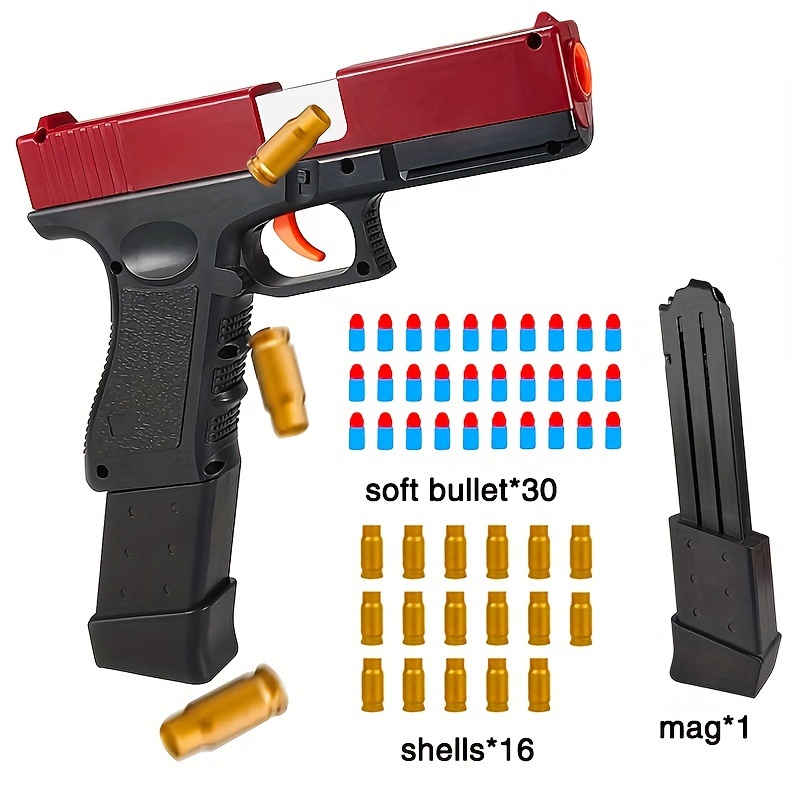 Juguete Revólver, puede disparar balas de repuesto de espuma suave, cuentas  de gel de agua, objetivos de disparo digital con dardos de espuma, juguete