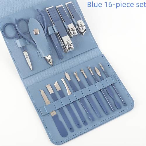 3 colors for 16pcs high end stainless steel nail and pedicure sets nail clippers ear and travel essentials are professional sets for and beauty care pedicure products