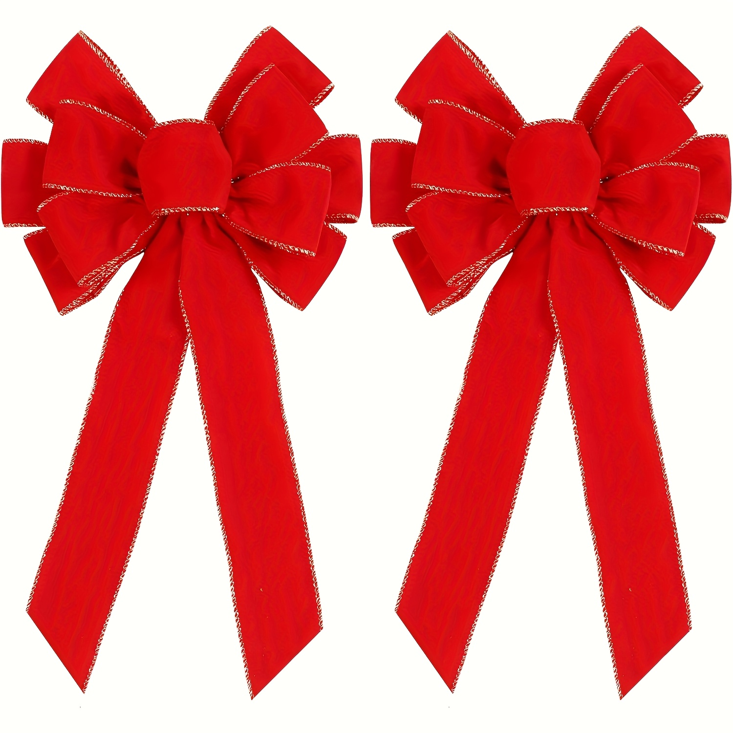 TEMU 2 piezas de rojos navideños, decoraciones para exteriores, grande de 12 pulgadas x 20 pulgadas para la parte superior de Navidad, de corona de