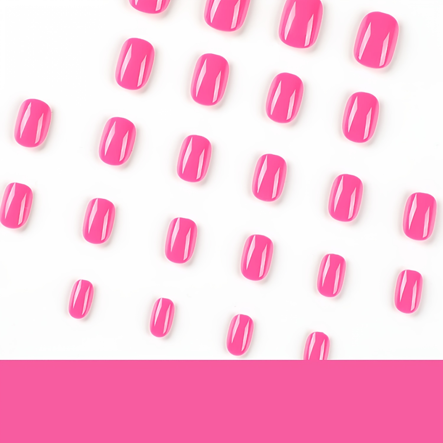 Image of 24pcs Medium Oval Press On Nails, Vibrant Hot Glossy Design, Trendy & Polished False Nails, Long-lasting & , Ideal For Want A Dainty Look For Office, Events, Or Casual - Wearable Nails Kit