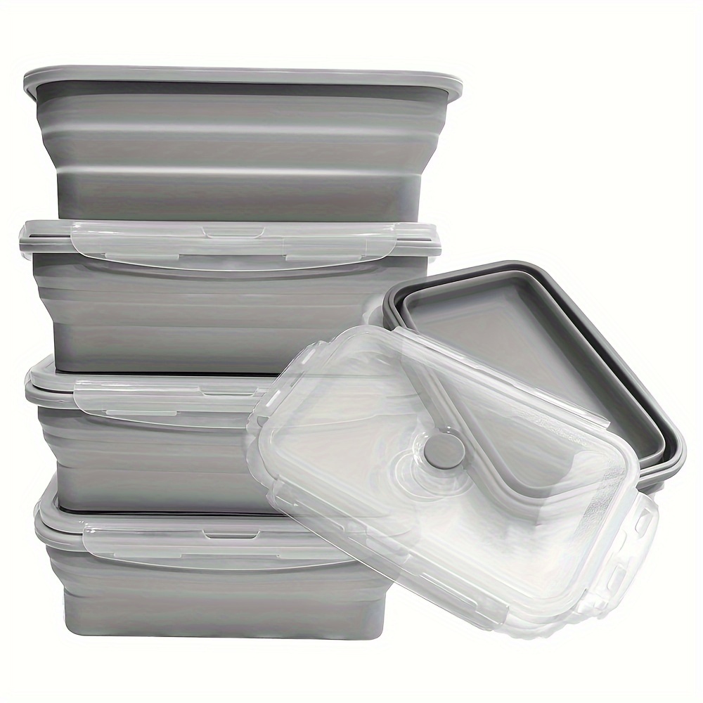 

Silicone Collapsible Food Storage Containers Set With Lids - 1pc, 500ml/17.6oz Bpa-free, Stackable, Space-saving Design For Refrigerator & Kitchen Organization, Food-safe & Leak-resistant