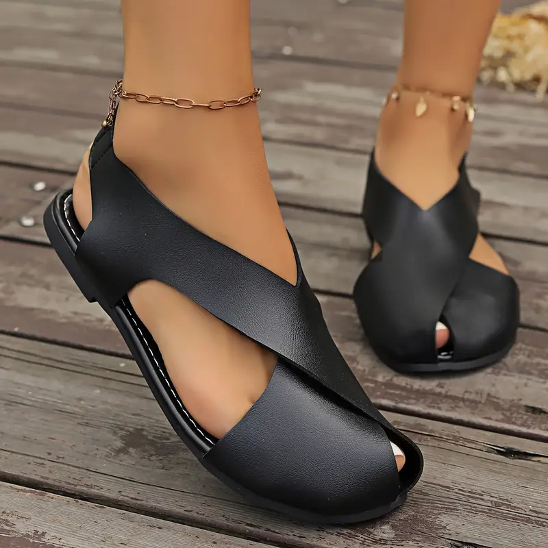 womens trendy flat sandals casual ankle strap summer shoes lightweight slip on sandals details 3