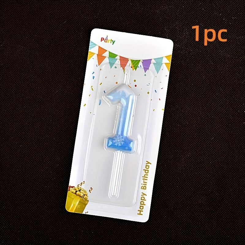 Christmas Themed Snowflake Birthday Candle Numbers 0-9, Christmas Decorative Ornament