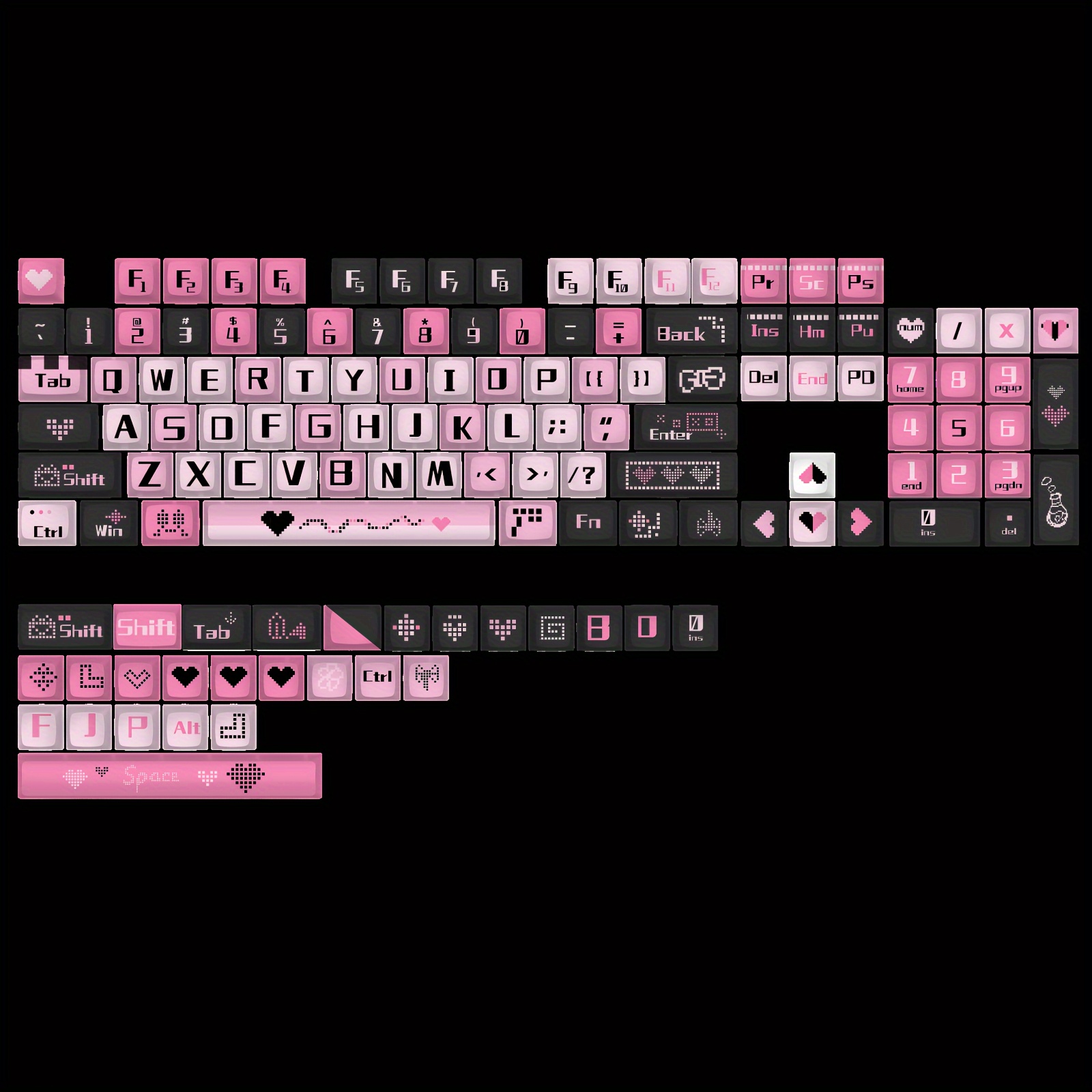 This Product Is Keycaps, Not A Keyboard, With 131 Keys Hot Love Theme Keyboard Material PBT Process Hot Sublimation XDA Height Keycaps Suitable For Mo
