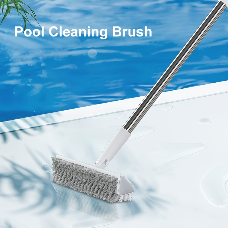 TEMU 180° Rotating Joybos Pool Cleaning Brush - 1pc With A Long Handle And Double-sided Bristles Featuring A Stainless Steel Outdoor Floor Scrubber -