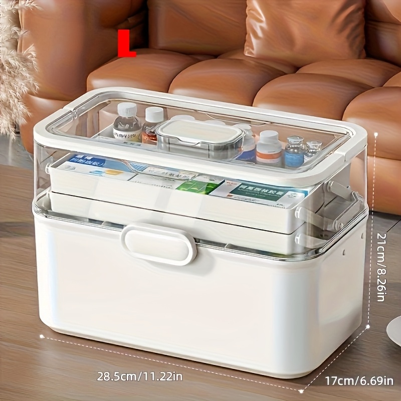 Extra-large Multi-tier Medicine Organizer - Spacious Kit Storage Box, Durable Plastic, Ideal For Use, Medicine Organizer