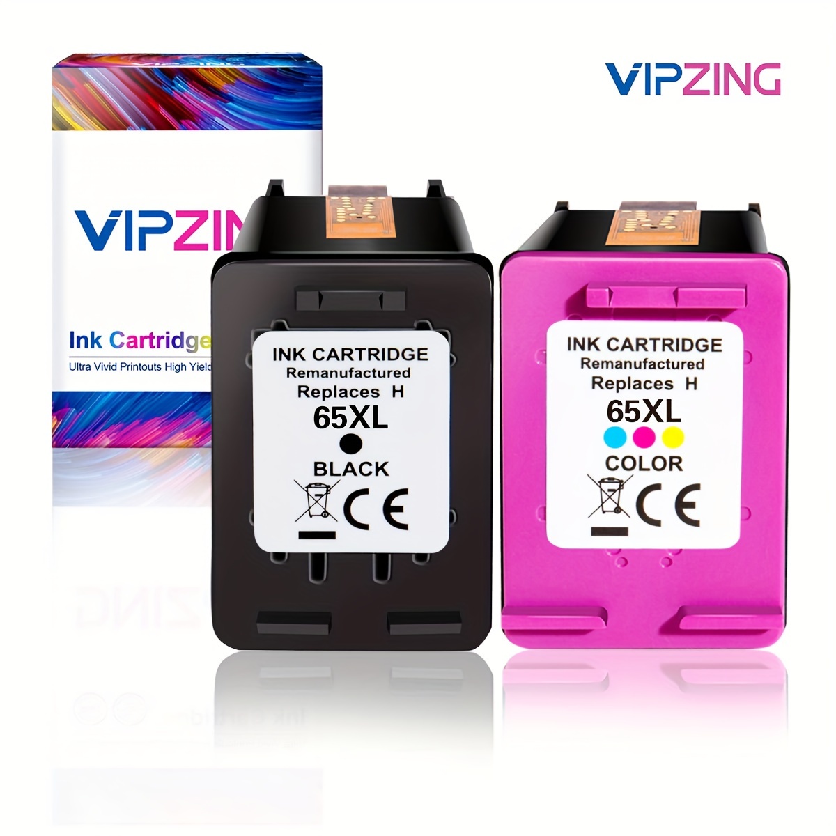 

Vipzing 65xl Ink Cartridges Black & Replacement For Ink 65 65xl For 3755 3772 3700 3752 3722 2600 2622 5055 5000 5070 5052 5014 Printers