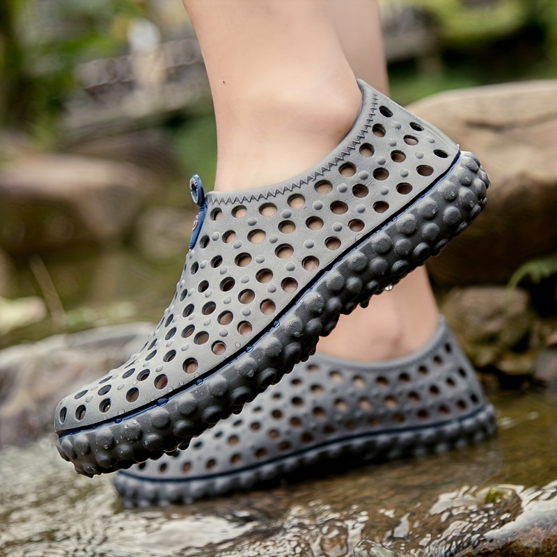 mens hollow out eva anti odor sandals for walking creek wading summer outdoor shoes details 4