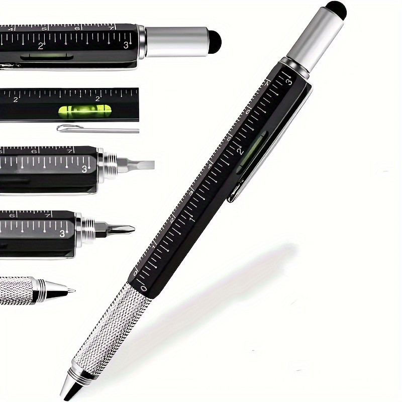 

Men's Gift Pen 6-in-1 Multifunctional Tool Pen, Screwdriver Pen With Ruler, Level, Ballpoint Pen, And Pen Refill