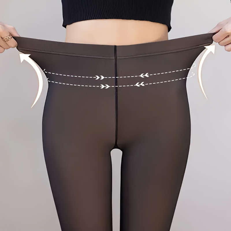 Fake Transparent Tights, Casual Slim Fit Pantyhose For Spring & Autumn, Women's Stockings & Hosiery