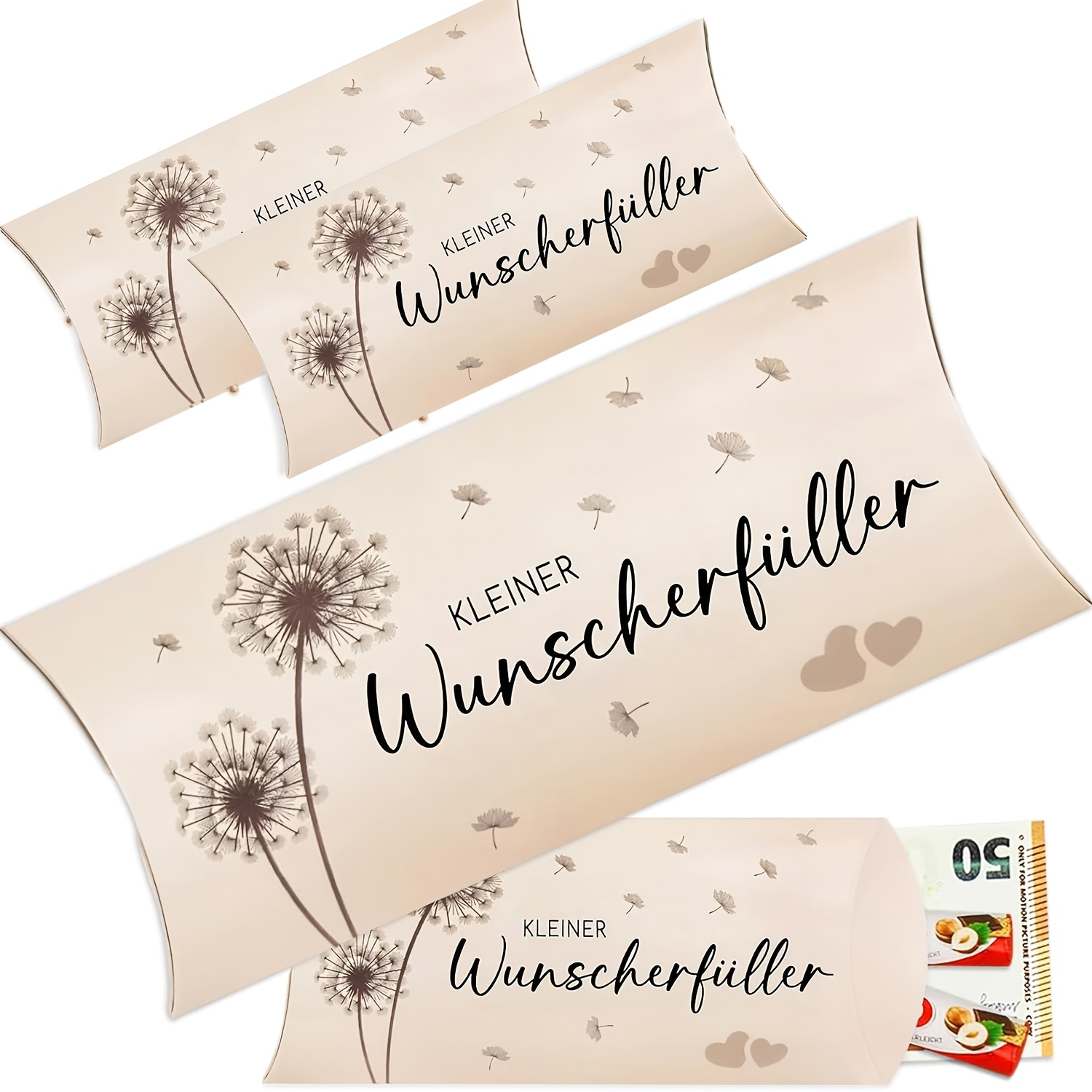 Image of Gift For Her/him Wish Money Gift Voucher Packaging, Pack Of 8 Money Gift Pillow Boxes Gift Box For Money, Vouchers, Sweets - Money Gifts Birthday Christmas Wedding Confirmation